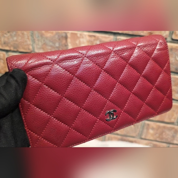 Authentic Chanel Quilted Caviar Long Flap Wallet - Silver Hardware - Picture 9 of 16